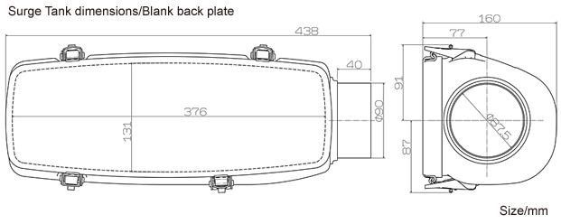 Universal Fitting/Dry Carbon Made F20C High Power Surge Tank (Blank back plate)